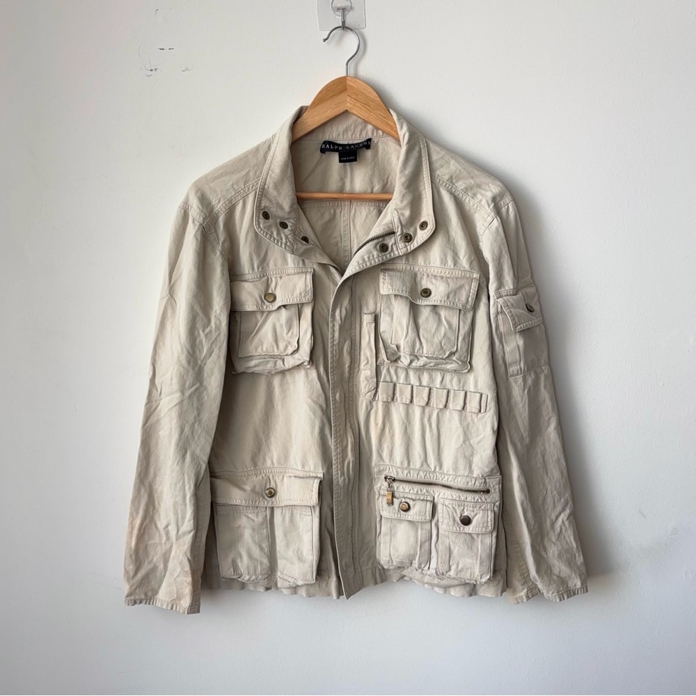 Ralph Lauren Black Label Cargo Jacket Women’s 8 M Safari Paratrooper Military
